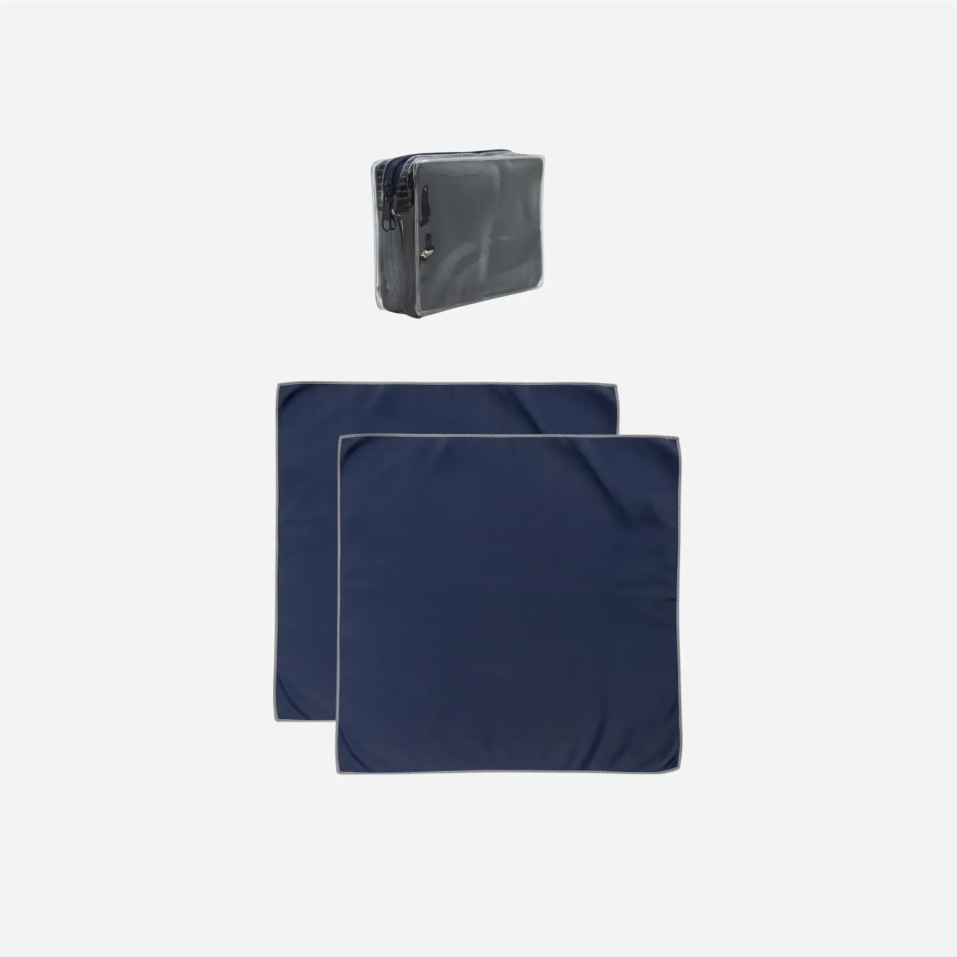 Set de 2 Toallas de Secado Rápido 40×40 cm Azul Marino